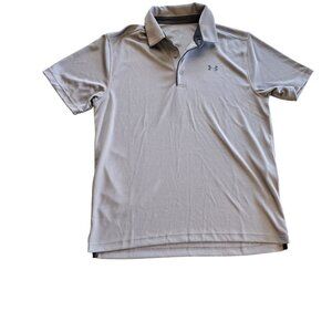 Under Armour Mens XL Gray Polo Shirt Polyester Short Sleeve